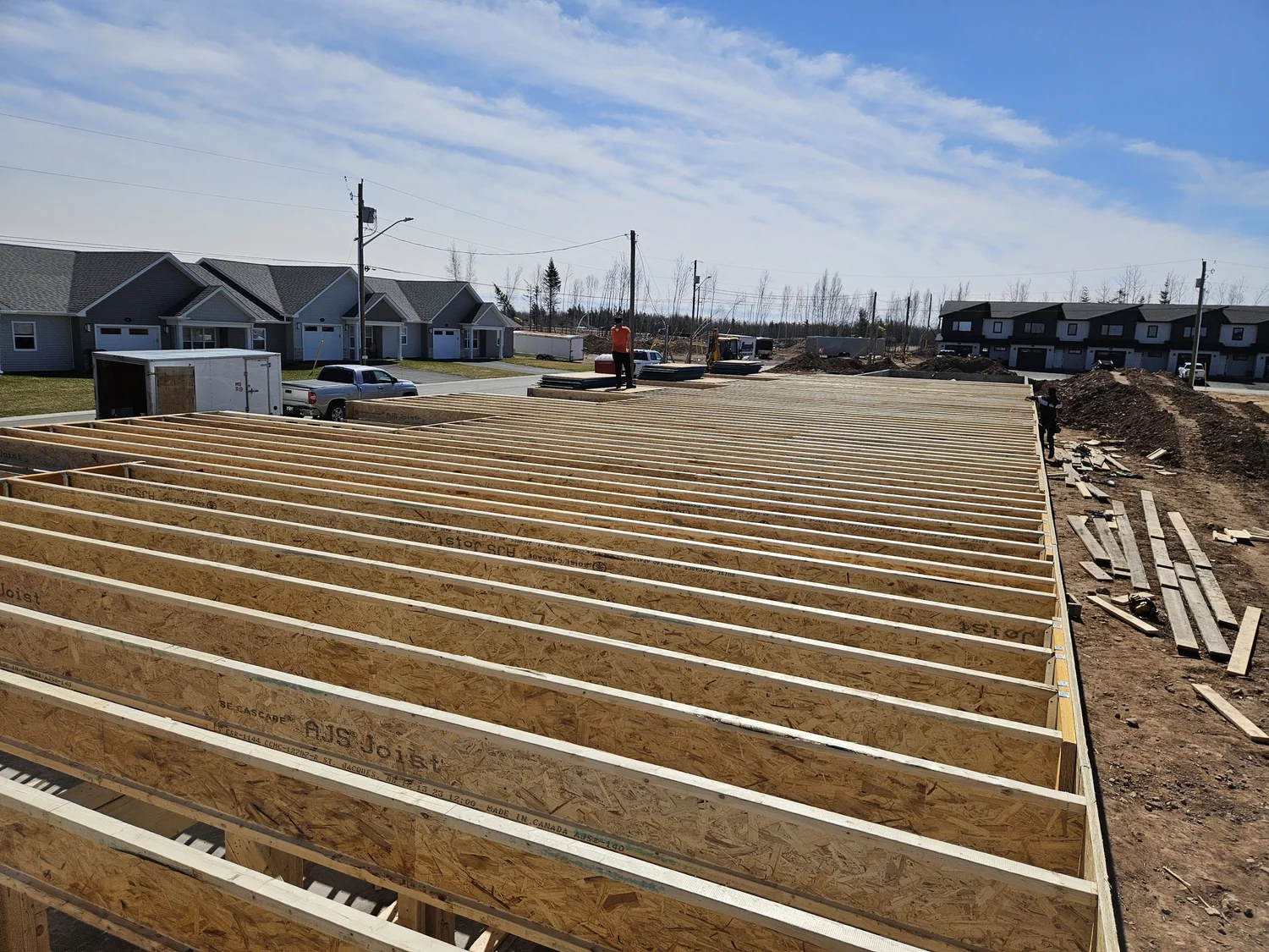 Timber frames, floor to roof